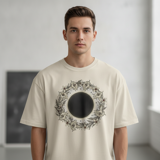 Ivory Terry Oversized Tee – 260 GSM Heavyweight Unisex Fit