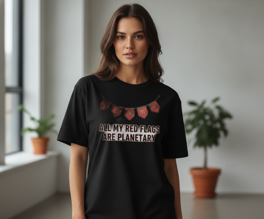 All My Red Flags Are Planetary — Oversized Astrology Tee