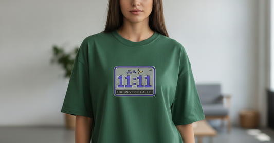 11:11 The Universe Called — Oversized Terry Tee (Green)