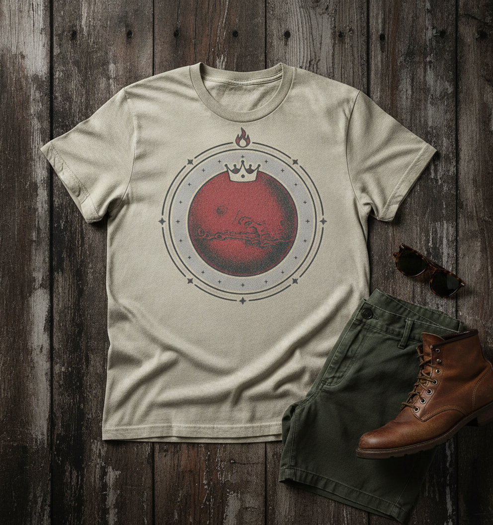 Mangal Mars Graphic Oversized Tee – 260 GSM Terry, Ivory