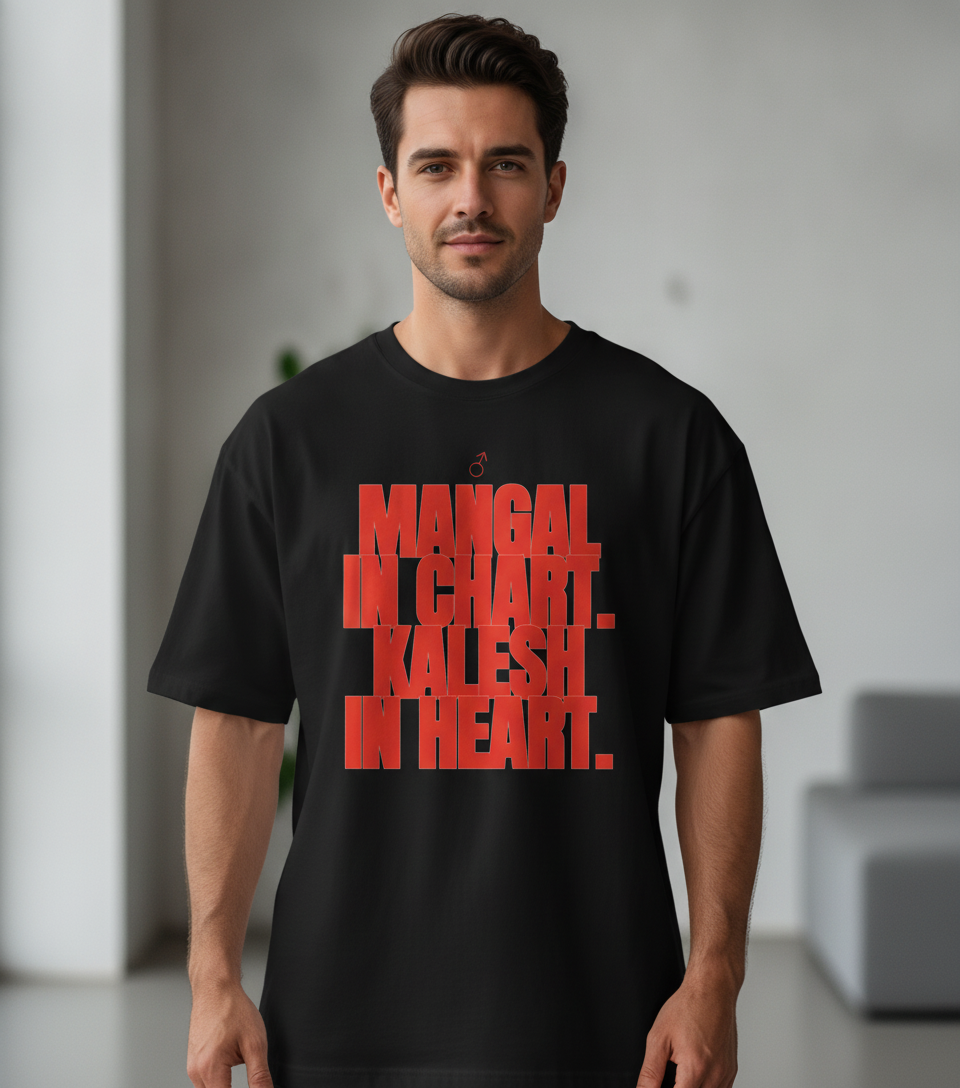 Mangal in Chart, Kalesh in Heart Oversized Tee