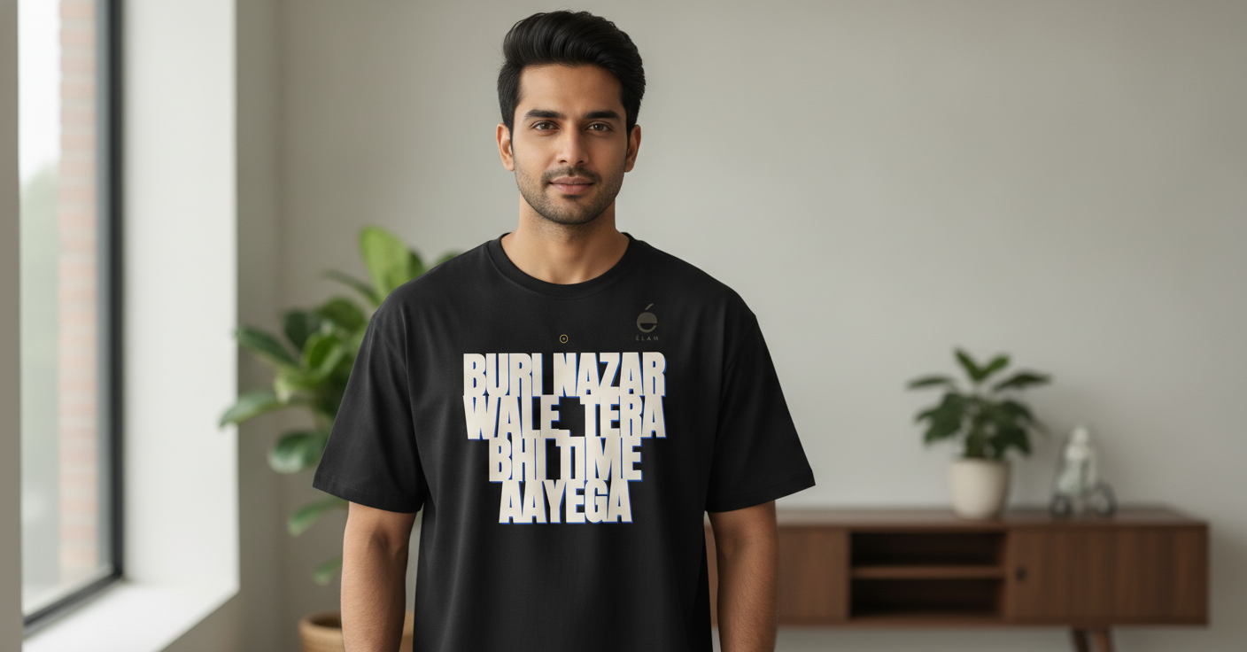Buri Nazar Wale Oversized Tee — Nazar Curse-Back