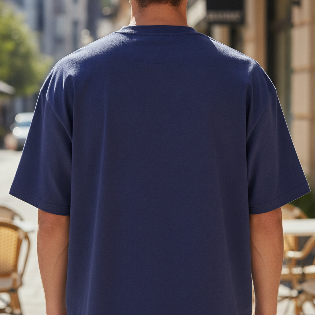 Karma Has My Location Oversized Tee — Navy