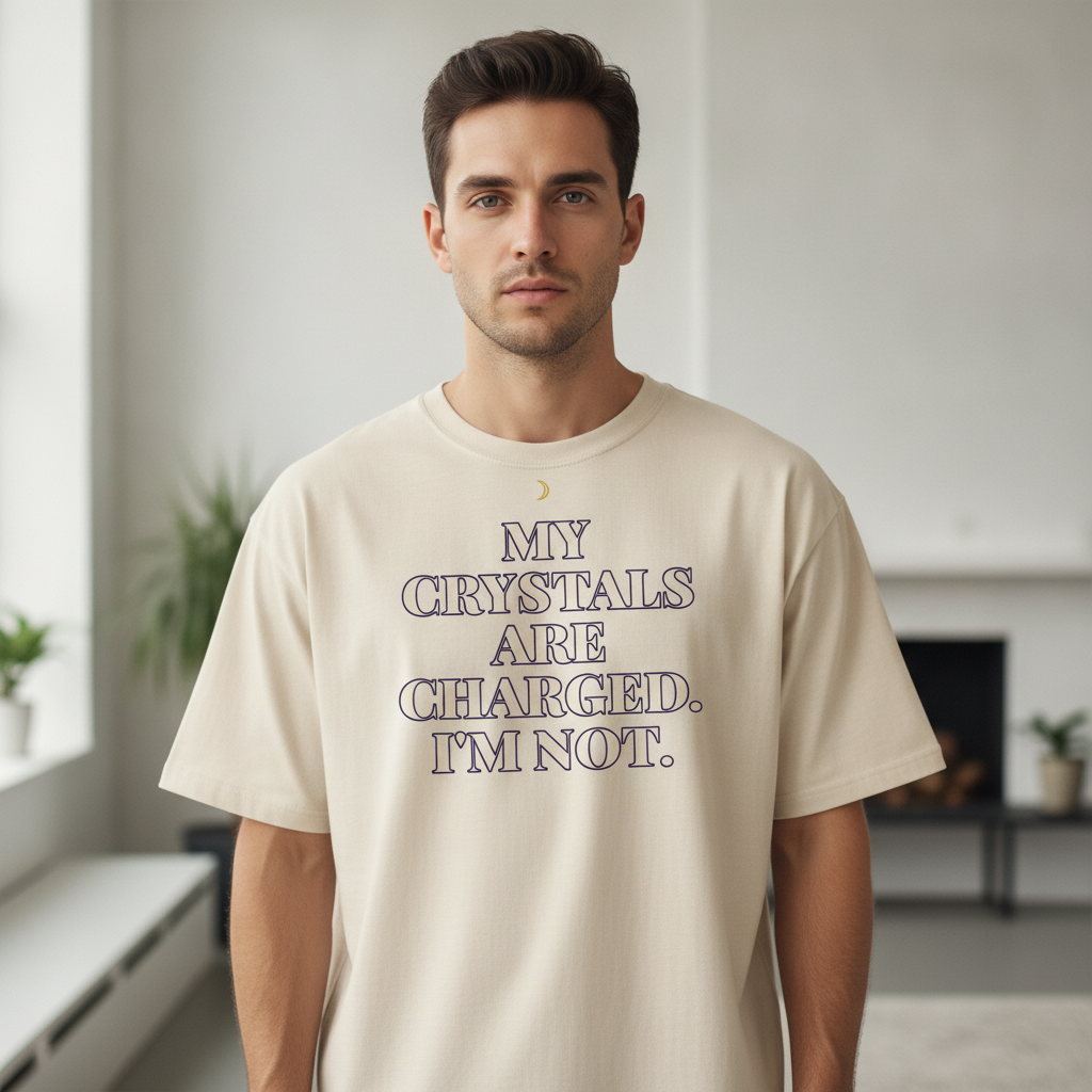 My Crystals Are Charged, I'm Not — Oversized Tee