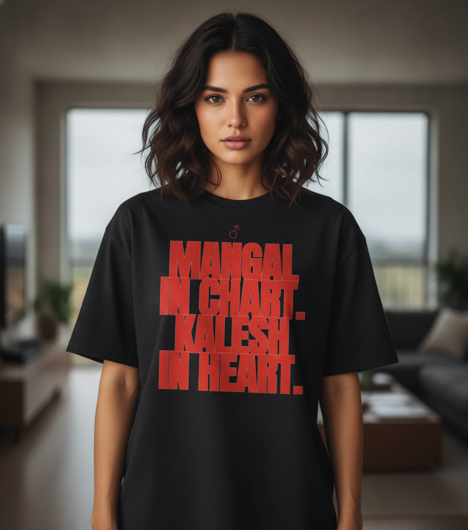 Mangal in Chart, Kalesh in Heart Oversized Tee