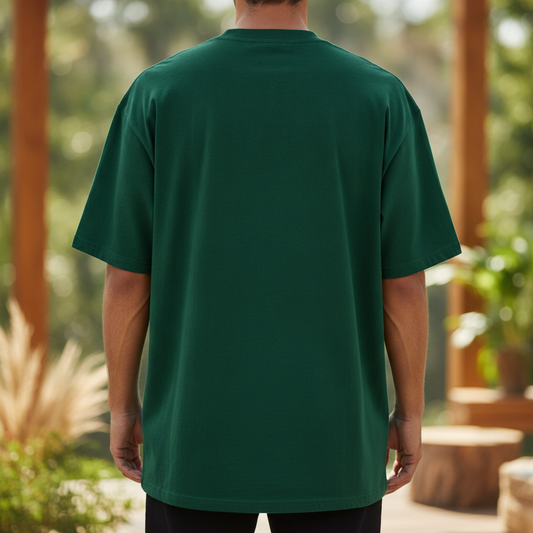 Mangal Mars Graphic Oversized Tee – Forest Green Terry Knit