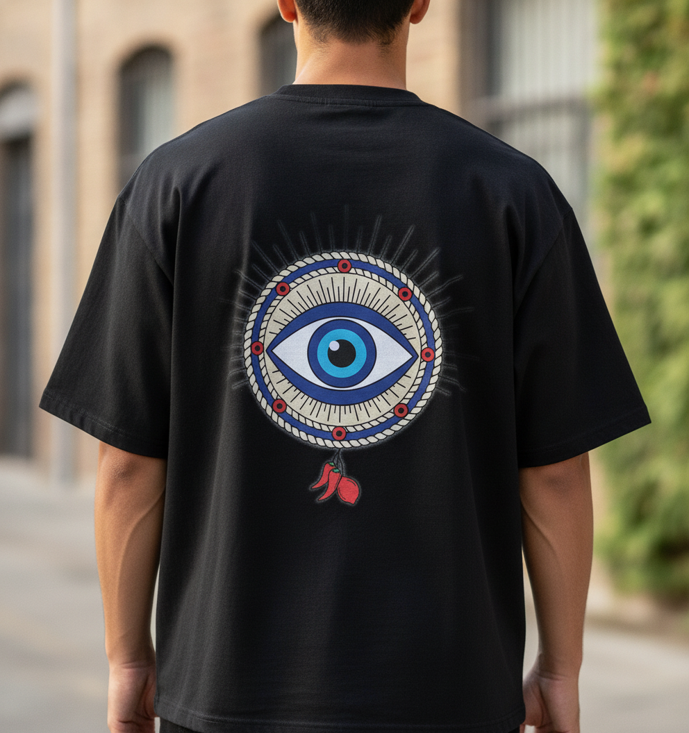Buri Nazar Wale Oversized Tee — Nazar Curse-Back