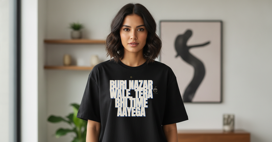 Buri Nazar Wale Oversized Tee — Nazar Curse-Back