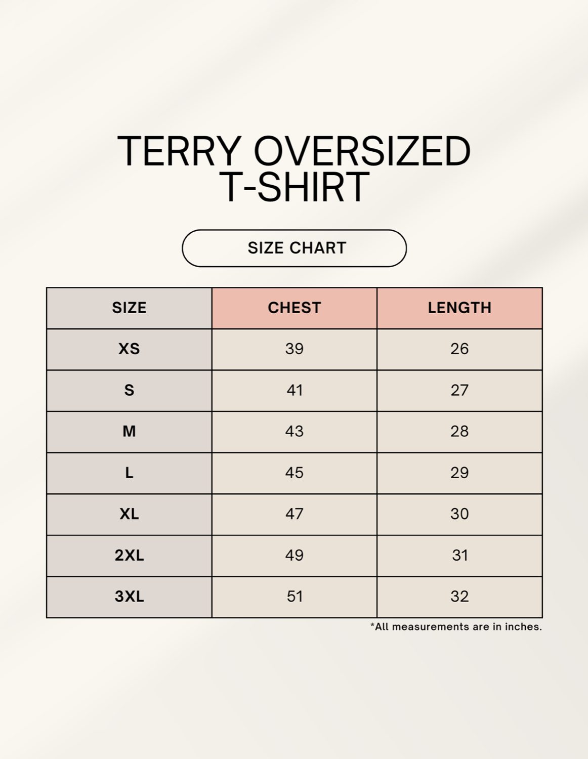 Size chart