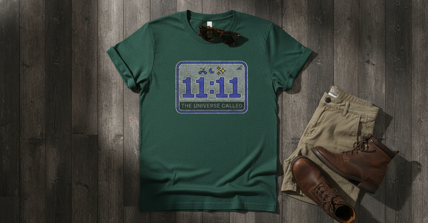 11:11 The Universe Called — Oversized Terry Tee (Green)