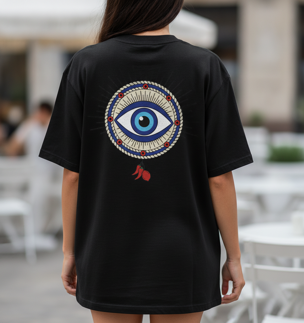 Buri Nazar Wale Oversized Tee — Nazar Curse-Back