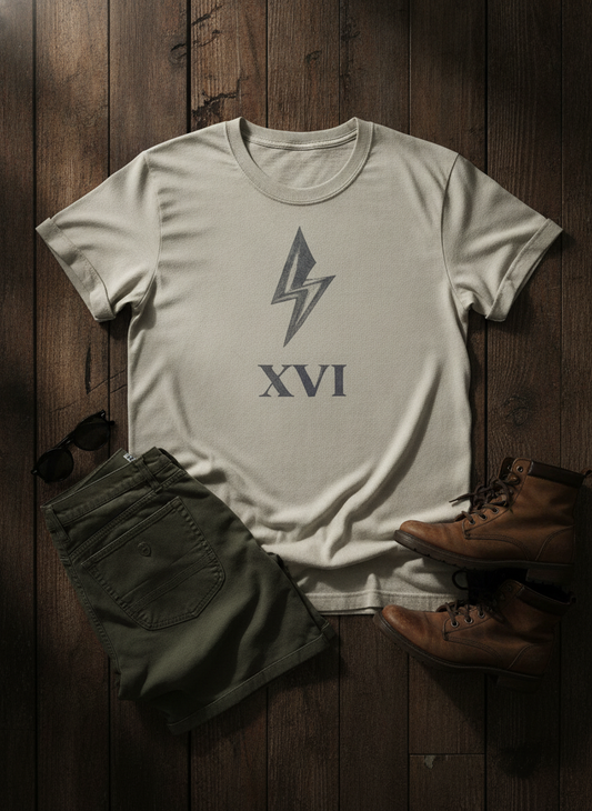 Tower XVI Lightning Bolt Oversized Tee – Off-White Terry