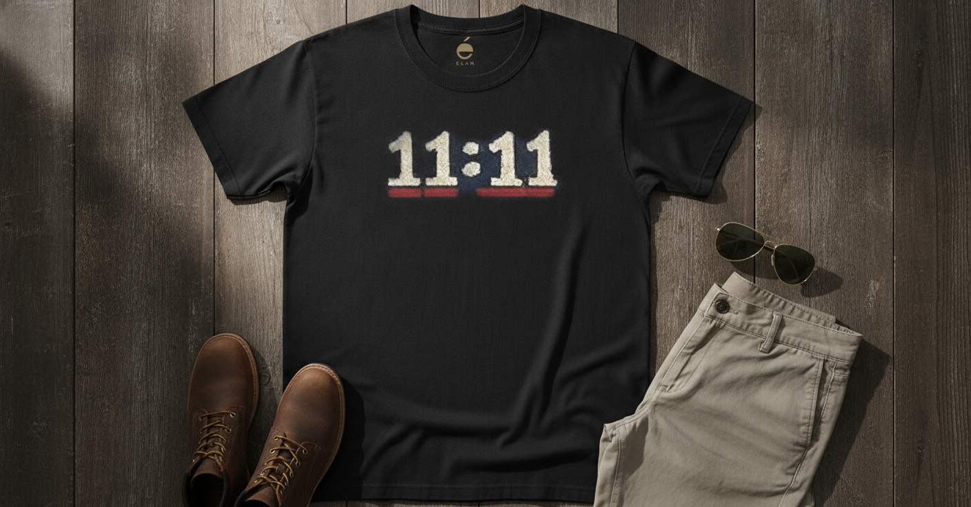 11:11 Manifestation Tee — Black Oversized Cotton T-Shirt