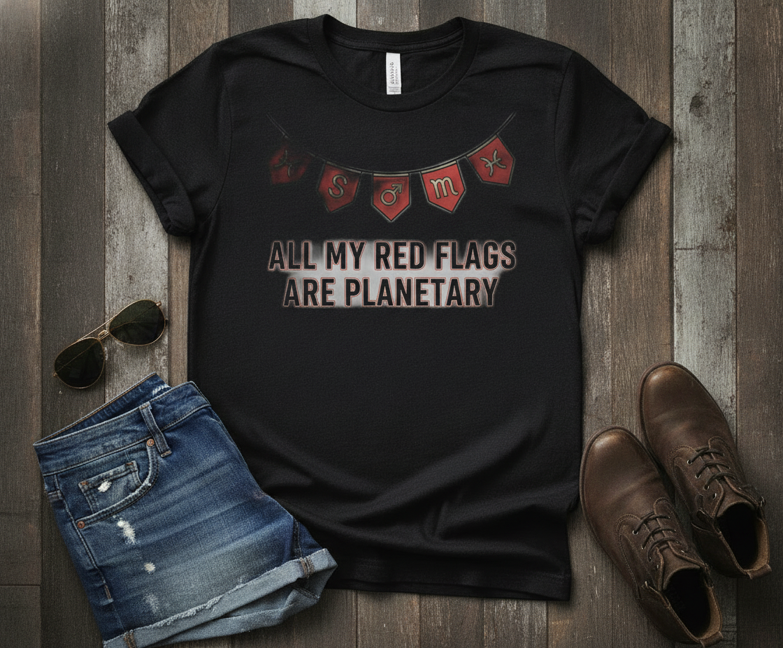 All My Red Flags Are Planetary — Oversized Astrology Tee