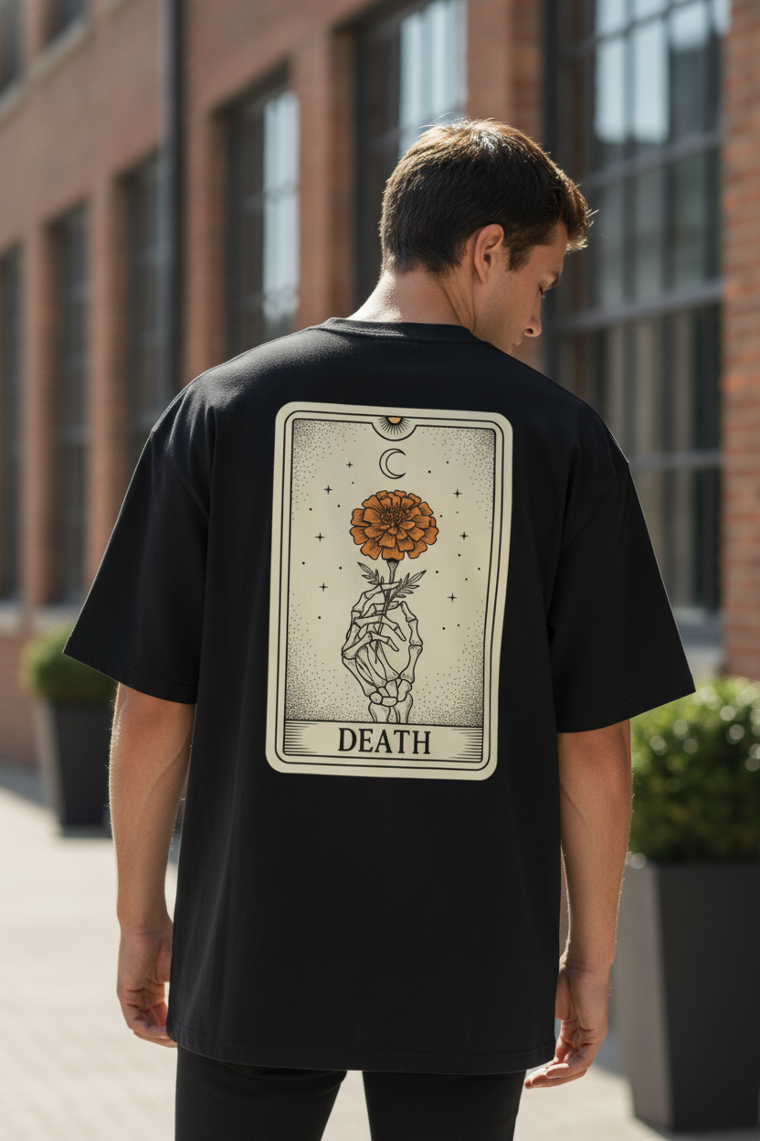 Pulled The Death Card Twice Oversized Tee