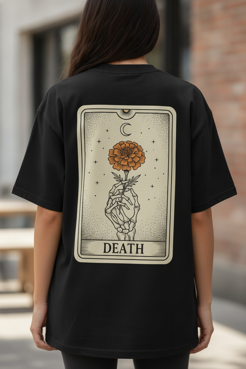 Pulled The Death Card Twice Oversized Tee